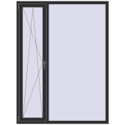 REHAU Euro 70 1500x2000 мм ANTHRACITE_GREY_GLATT з двох сторін