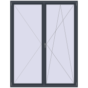 REHAU Euro 70 1800x2300 мм ANTHRACITE_GREY_STRUKTURAL з двох сторін REHAU Euro 70 1800x2300 мм ANTHRACITE_GREY_STRUKTURAL з двох сторін
