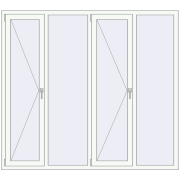 Вікна 2000x1800 мм REHAU Brillant-Design Білий (RAL 9016) з двох сторін