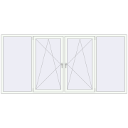 REHAU Euro 70 3080x1440 мм Білий (RAL 9016) з двох сторін