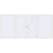 REHAU Euro 60 3700x1700 мм Білий (RAL 9016) з двох сторін REHAU Euro 60 3700x1700 мм Білий (RAL 9016) з двох сторін