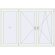 REHAU Euro 60 2030x1430 мм Білий (RAL 9016) з двох сторін