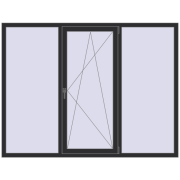 REHAU Euro 70 2050x1560 мм ANTHRACITE_GREY_GLATT з двох сторін