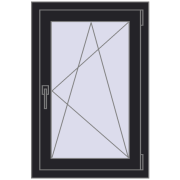 REHAU Euro 70 600x900 мм BLACK_ULTI-MATT з двох сторін