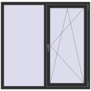 REHAU Euro 60 1460x1430 мм ANTHRACITE_GREY_GLATT з двох сторін