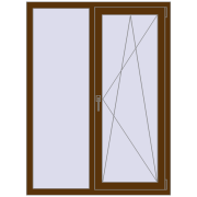 REHAU Euro 70 1120x1500 мм WALNUT з двох сторін