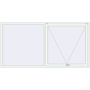 REHAU Euro 60 2550x1300 мм Білий (RAL 9016) з двох сторін
