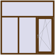 REHAU Euro 60 1800x1800 мм WALNUT з двох сторін
