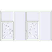 REHAU Euro 60 2700x1600 мм Білий (RAL 9016) з двох сторін REHAU Euro 60 2700x1600 мм Білий (RAL 9016) з двох сторін