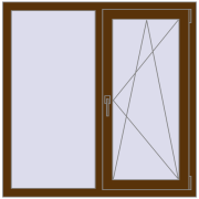 REHAU Euro 70 1127x1134 мм WALNUT з двох сторін REHAU Euro 70 1127x1134 мм WALNUT з двох сторін