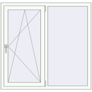 REHAU SYNEGO MD 1280x1230 мм Білий (RAL 9016) з двох сторін