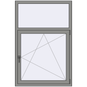 Вікна 1000x1500 мм Altest Pony 375 RAL 9007 Grey aluminium з двох сторін