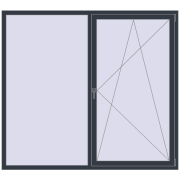REHAU Euro 70 2000x1800 мм ANTHRACITE_GREY_STRUKTURAL з двох сторін REHAU Euro 70 2000x1800 мм ANTHRACITE_GREY_STRUKTURAL з двох сторін