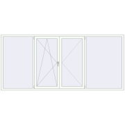 REHAU Euro 70 3200x1450 мм Білий (RAL 9016) з двох сторін