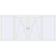REHAU Euro 70 3300x1540 мм Білий (RAL 9016) з двох сторін REHAU Euro 70 3300x1540 мм Білий (RAL 9016) з двох сторін