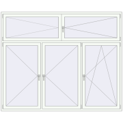 REHAU Brillant-Design 2450x2010 мм Білий (RAL 9016) з двох сторін
