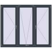 REHAU Euro 60 1800x1500 мм ANTHRACITE_GREY_STRUKTURAL з двох сторін