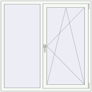 REHAU Euro 70 1390x1391 мм Білий (RAL 9016) з двох сторін