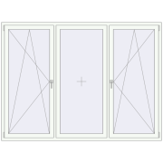 REHAU Euro 70 2300x1700 мм Білий (RAL 9016) з двох сторін REHAU Euro 70 2300x1700 мм Білий (RAL 9016) з двох сторін