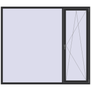 REHAU Euro 70 2300x2000 мм ANTHRACITE_GREY_GLATT з двох сторін REHAU Euro 70 2300x2000 мм ANTHRACITE_GREY_GLATT з двох сторін