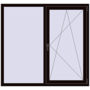 Вікна 1500x1400 мм REHAU Brillant-Design BLACK_BROWN з двох сторін