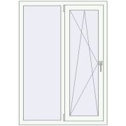 REHAU Euro 70 1000x1400 мм Білий (RAL 9016) з двох сторін REHAU Euro 70 1000x1400 мм Білий (RAL 9016) з двох сторін