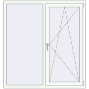 Вікна 1330x1430 мм REHAU SYNEGO MD Білий (RAL 9016) з двох сторін