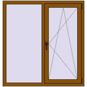 REHAU Euro 70 1240x1320 мм GOLDEN OAK з двох сторін