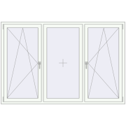REHAU Euro 70 2100x1400 мм Білий (RAL 9016) з двох сторін REHAU Euro 70 2100x1400 мм Білий (RAL 9016) з двох сторін