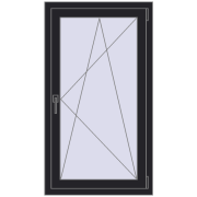 REHAU Euro 60 700x1250 мм BLACK_ULTI-MATT з двох сторін