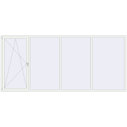 REHAU Euro 60 4000x1800 мм Білий (RAL 9016) з двох сторін REHAU Euro 60 4000x1800 мм Білий (RAL 9016) з двох сторін
