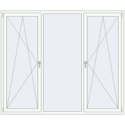 REHAU Euro 60 2204x1860 мм Білий (RAL 9016) з двох сторін REHAU Euro 60 2204x1860 мм Білий (RAL 9016) з двох сторін
