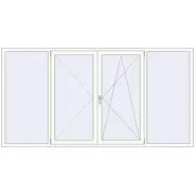 REHAU Euro 60 2700x1400 мм Білий (RAL 9016) з двох сторін REHAU Euro 60 2700x1400 мм Білий (RAL 9016) з двох сторін