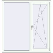 REHAU Euro 60 1290x1370 мм Білий (RAL 9016) з двох сторін