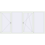 Вікна 3000x1500 мм REHAU Euro 70 Білий (RAL 9016) з двох сторін