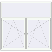 Вікна 2000x1900 мм Altest Pony 375 RAL 9016 Traffic white з двох сторін