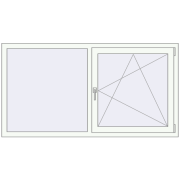 REHAU Euro 70 1700x900 мм Білий (RAL 9016) з двох сторін