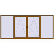 REHAU Euro 70 3600x1600 мм GOLDEN OAK з двох сторін