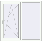REHAU Brillant-Design 1280x1250 мм Білий (RAL 9016) з двох сторін