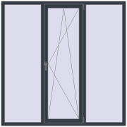 REHAU Euro 60 1800x1800 мм ANTHRACITE_GREY_STRUKTURAL з двох сторін