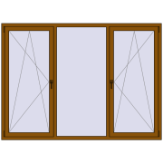 REHAU Euro 70 2200x1600 мм GOLDEN OAK з двох сторін