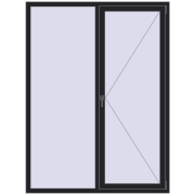 REHAU Euro 60 1500x2000 мм BLACK_ULTI-MATT з двох сторін REHAU Euro 60 1500x2000 мм BLACK_ULTI-MATT з двох сторін