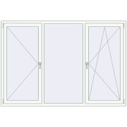 Вікна 2200x1500 мм REHAU SYNEGO MD Білий (RAL 9016) з двох сторін