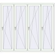 Вікна 2000x1800 мм REHAU Brillant-Design Білий (RAL 9016) з двох сторін