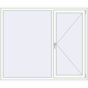 Вікна 1800x1500 мм REHAU Euro 70 Білий (RAL 9016) з двох сторін