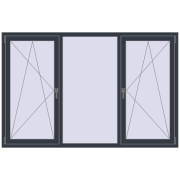 Вікна 2070x1350 мм REHAU Euro 70 ANTHRACITE_GREY_STRUKTURAL з двох сторін Вікна 2070x1350 мм REHAU Euro 70 ANTHRACITE_GREY_STRUKTURAL з двох сторін
