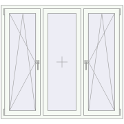 REHAU Euro 70 1500x1400 мм Білий (RAL 9016) з двох сторін