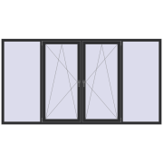 Вікна 3000x1600 мм REHAU Euro 70 ANTHRACITE_GREY_GLATT з двох сторін