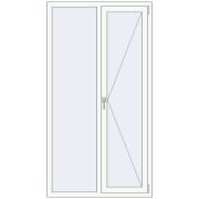 REHAU Euro 70 1040x1930 мм Білий (RAL 9016) з двох сторін