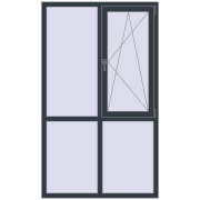 REHAU Euro 70 1180x1980 мм ANTHRACITE_GREY_STRUKTURAL з двох сторін